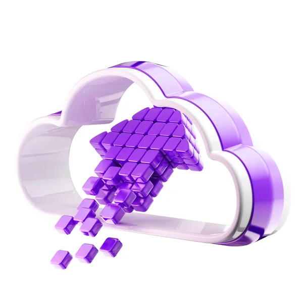 Emblema del icono de la tecnología de computación en nube — Foto de Stock