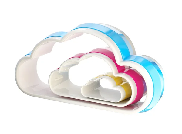 Emblema del icono de la tecnología de computación en nube —  Fotos de Stock
