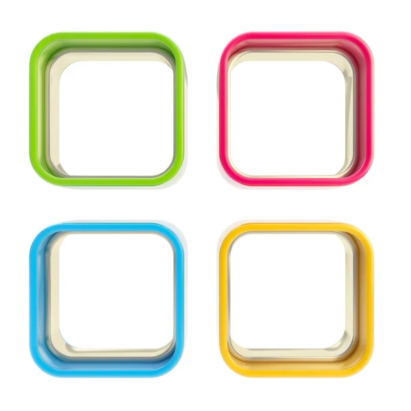 Quatro applet copyspace caixas coloridas — Fotografia de Stock