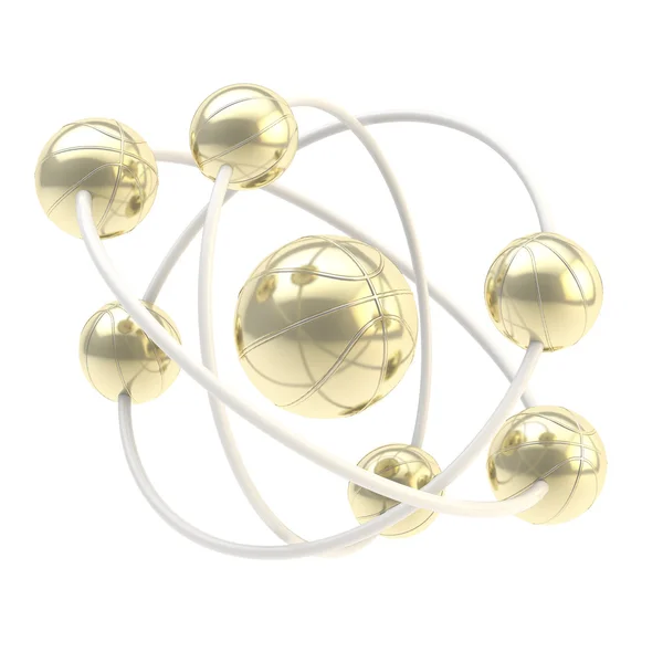 Basketball molecule made of balls — Stock Photo, Image