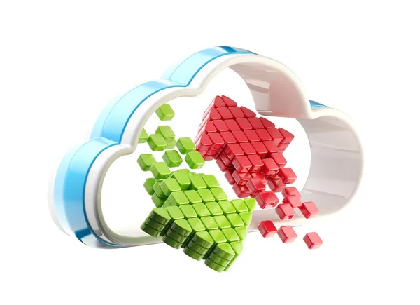 Emblème de la technologie Cloud Computing icône Images De Stock Libres De Droits
