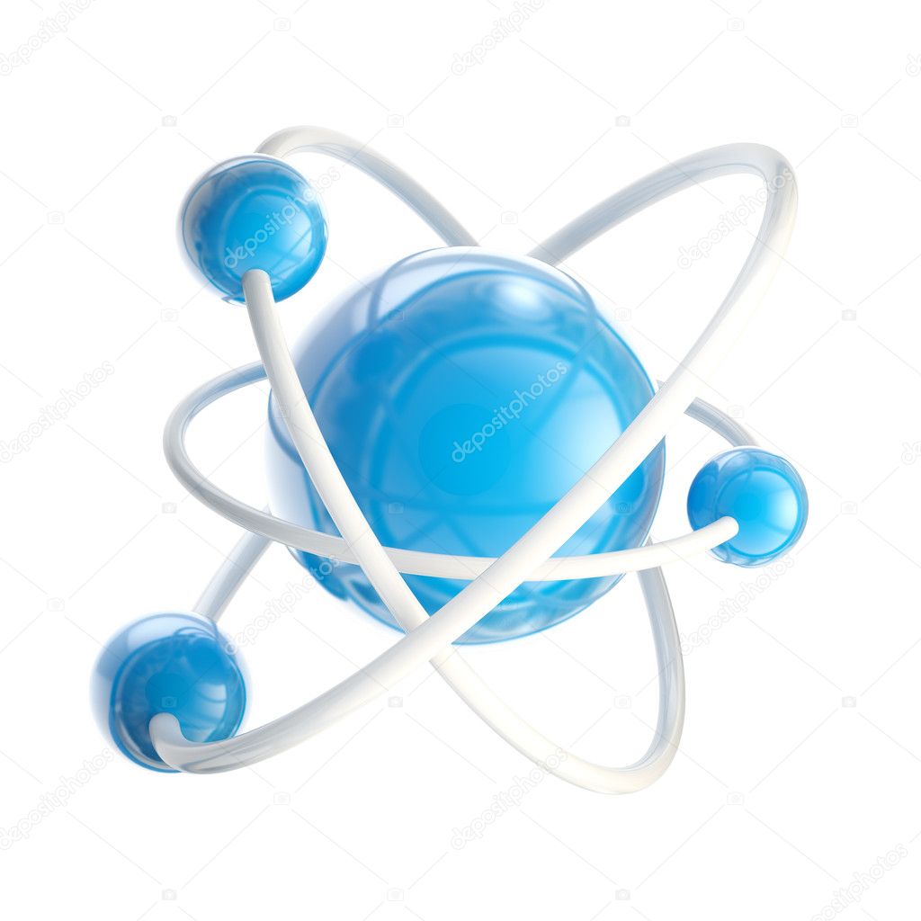 Atomic structure science emblem isolated