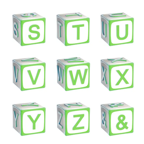 ABC: alfabeto hecho de niños jugando cubos —  Fotos de Stock