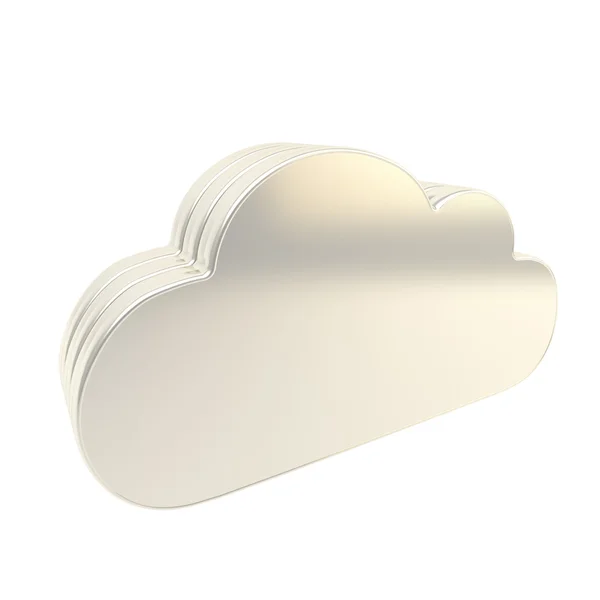 Tecnologia de nuvem ícone emblema espaço em disco — Fotografia de Stock