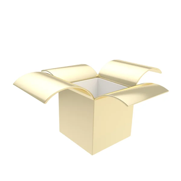 Lesklý balíček pozemek box izolované na bílém — Stock fotografie