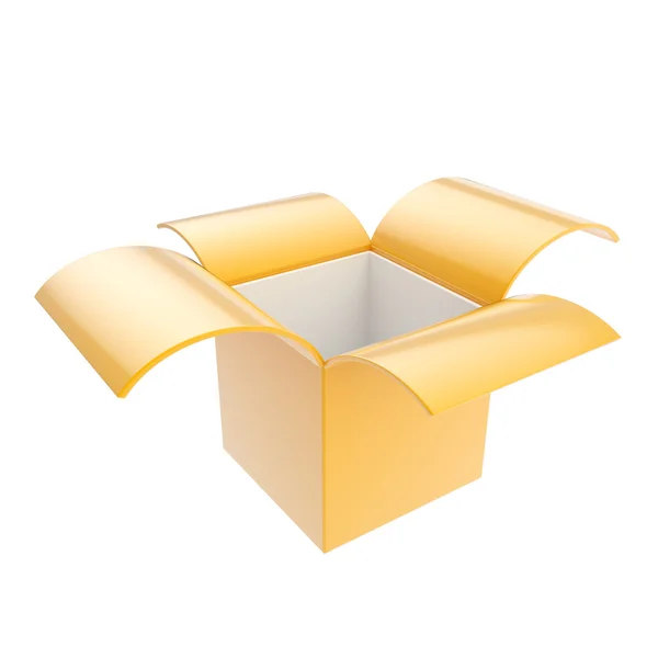 Błyszczący pakiet paczka pudełko na białym tle — Zdjęcie stockowe