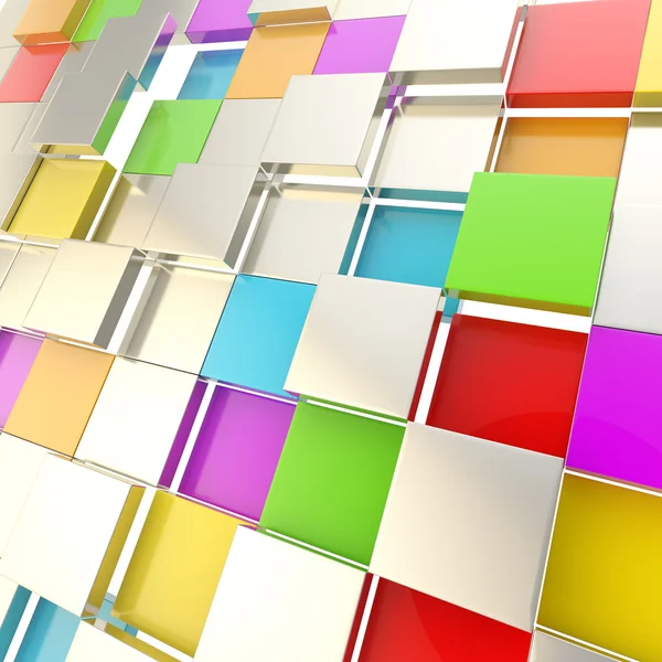 Futuristic copyspace background of cubic plates — Stock Photo, Image