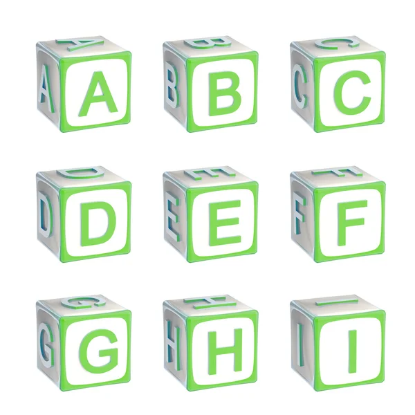 ABC: alfabet składa się z dzieci bawiące się kostki — Zdjęcie stockowe