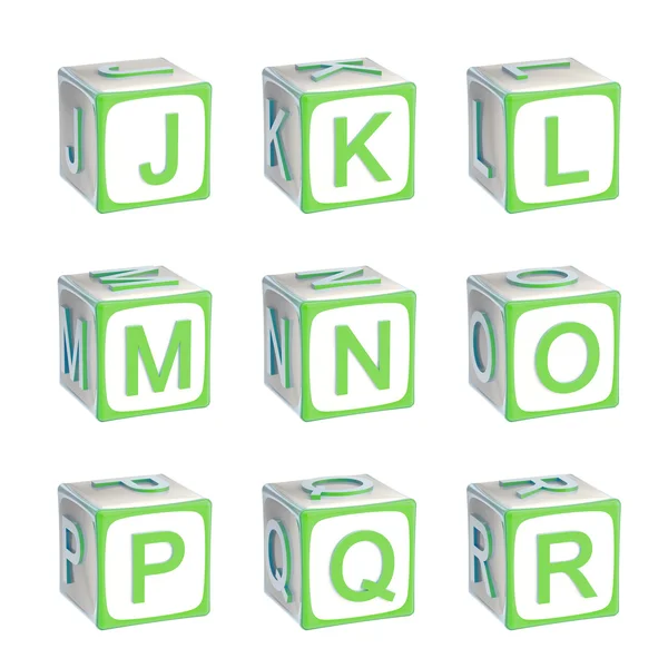 Abc: Alphabet aus spielenden Würfeln — Stockfoto