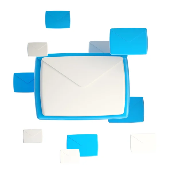 E-mail list godło ikona na białym tle — Zdjęcie stockowe