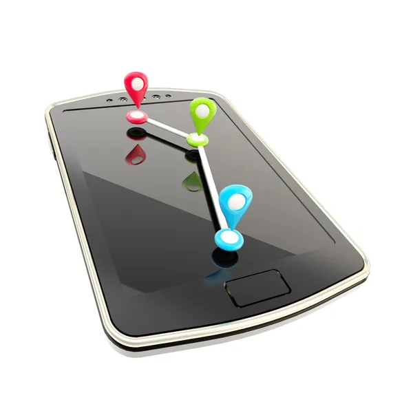 Illustrazione del concetto di navigazione GPS mobile — Foto Stock