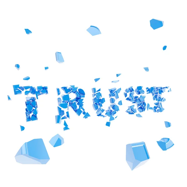 Failed trust as word broken into pieces — Stock Photo, Image
