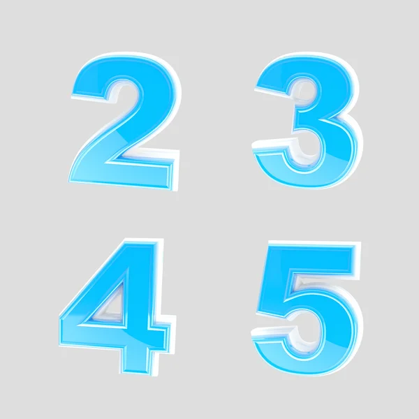 Набор из четырех синих глянцевых пластиковых букв — стоковое фото