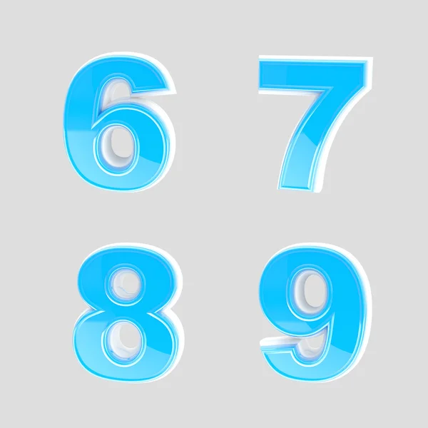 Abc は 4 つの青い光沢のあるプラスチックの文字の設定 — ストック写真