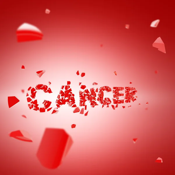 Luta contra o cancro, palavra quebrada em pedaços — Fotografia de Stock