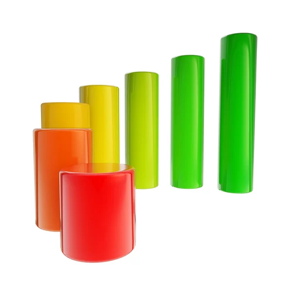 Energy consumption dimensional bar graph — Stock Photo, Image