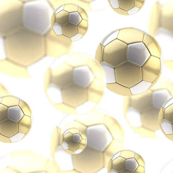 Golden soccer ball seamless background — Stock Photo, Image