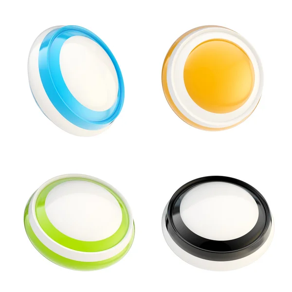 Conjunto de botones de plástico brillante aislados —  Fotos de Stock