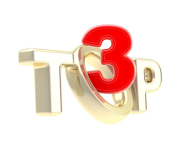 Topp-3 emblem symbol isolerade — Stockfoto