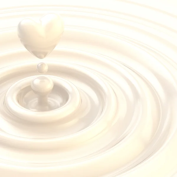 Heart shaped glossy liquid drop — Stock Photo, Image