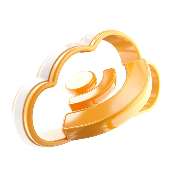 RSS cloud technologie glanzende pictogram geïsoleerd — Stockfoto