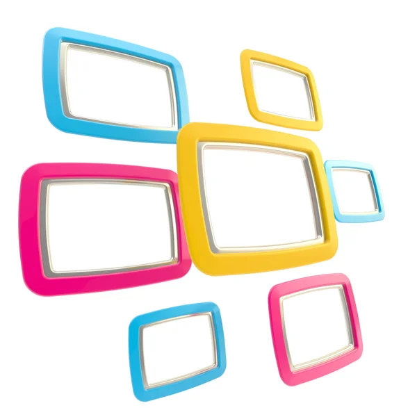 stock image Group of empty copyspace frames isolated