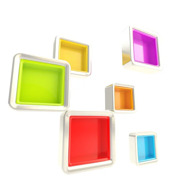 Prateleiras copyspace cubo como fundo abstrato — Fotografia de Stock