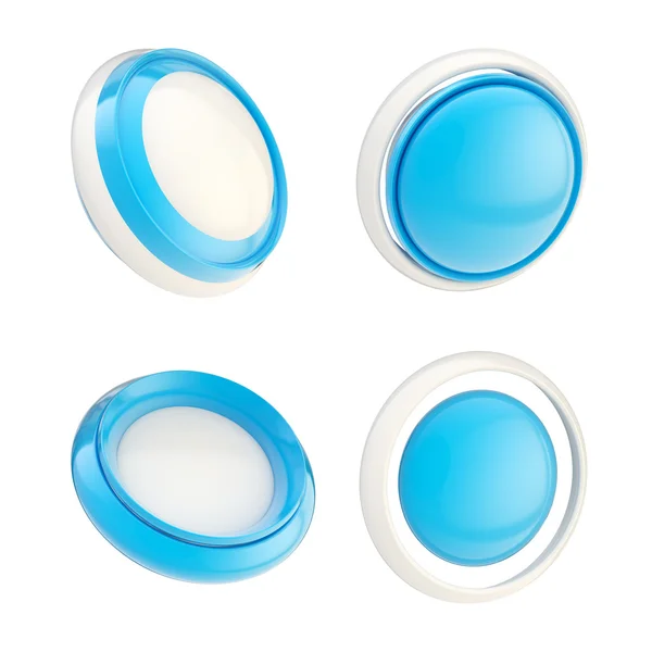 Zestaw przycisków niebieski szablon na białym tle — Zdjęcie stockowe