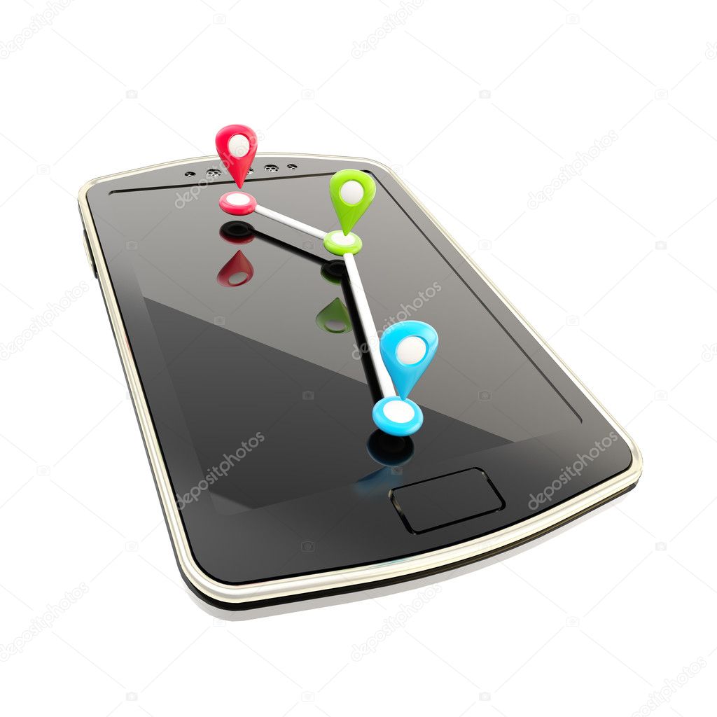 Mobile gps navigation concept illustration