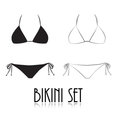 Bikini set isolated on white background clipart