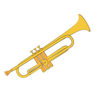 Trumpet isolated on a white background clipart