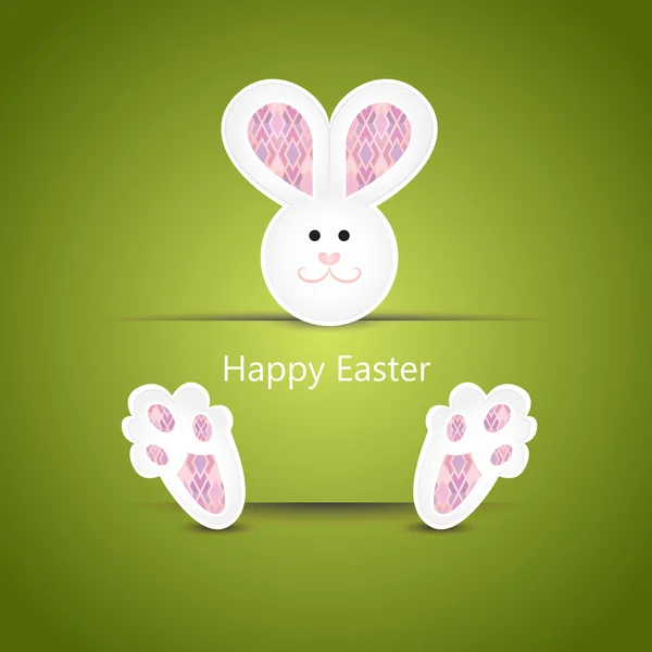White easter bunny wishing card — Stock Vector