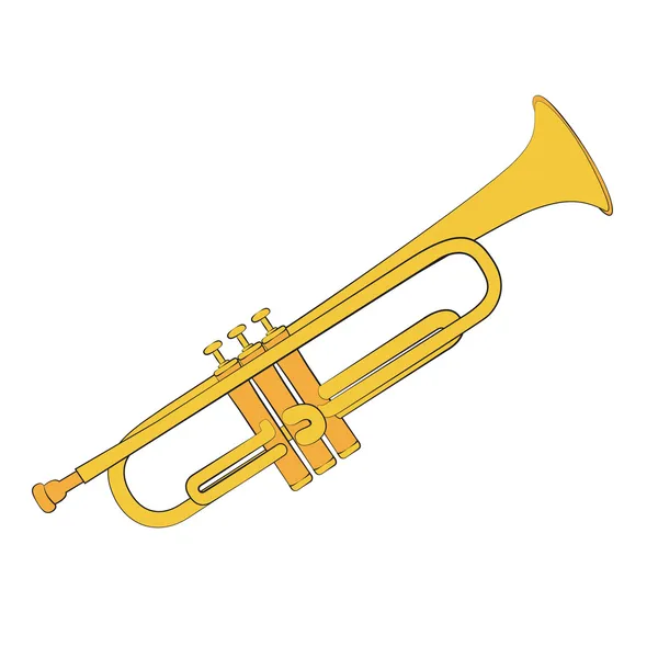 Beyaz bir arka plan üzerinde izole trompet — Stok Vektör