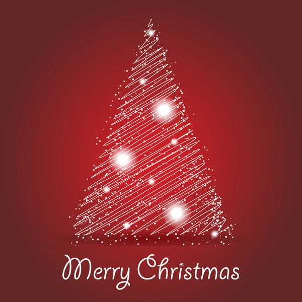 Abstrack 发光的圣诞树卡 — 图库矢量图片