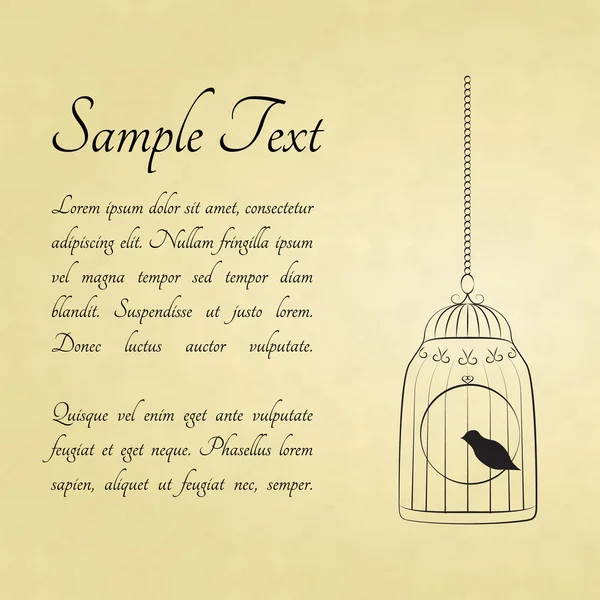 Carte Oiseau en cage — Image vectorielle