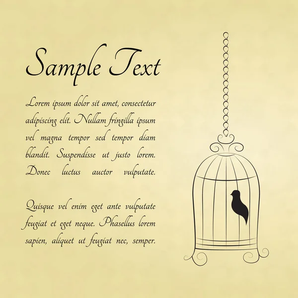 Carte Oiseau en cage — Image vectorielle