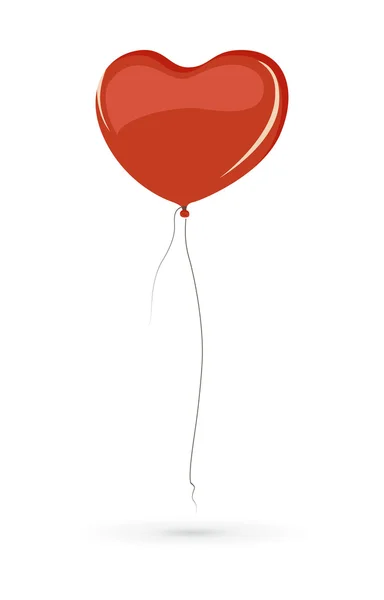 Ballon en forme de coeur isolé sur fond blanc — Image vectorielle