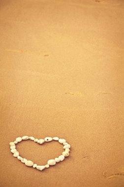 Heart on sand clipart