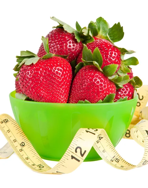 Strawberries and Measuring Tape — Stock Photo, Image