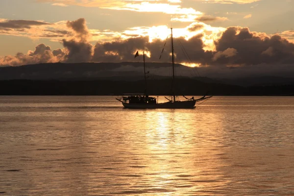 Stock image Ship in the sunset