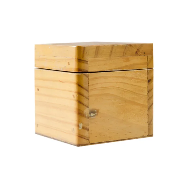 Dřevěný box na bílém — Stock fotografie