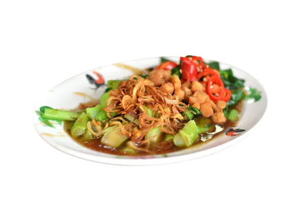 Жареная китайская капуста с устричным соусом — стоковое фото