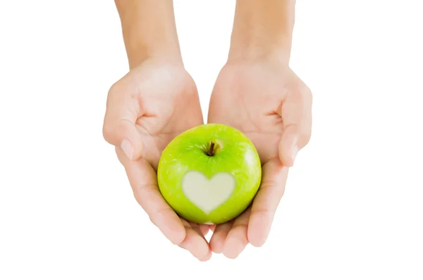 Älska grönt äpple — Stockfoto