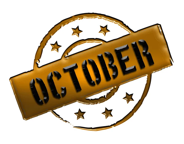 Stamp - OCTOBER — Stock Photo, Image