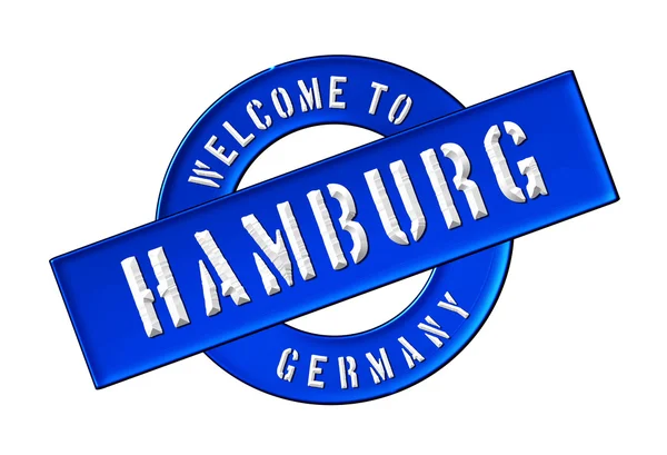 Välkommen till hamburg — Stockfoto