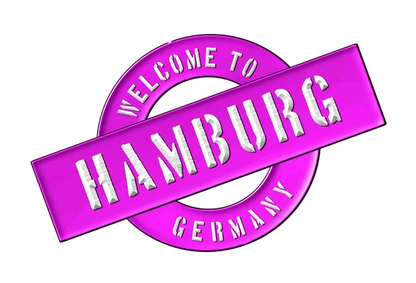 Velkommen til HAMBURG. - Stock-foto