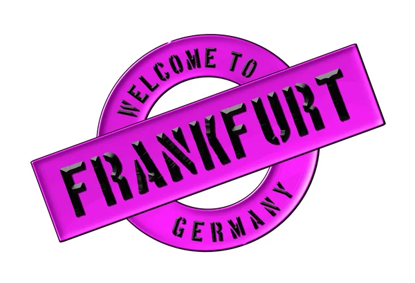 Velkommen til FRANKFURT - Stock-foto