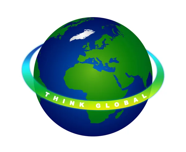 Planet Earth - THINK GLOBAL — Stock Photo, Image