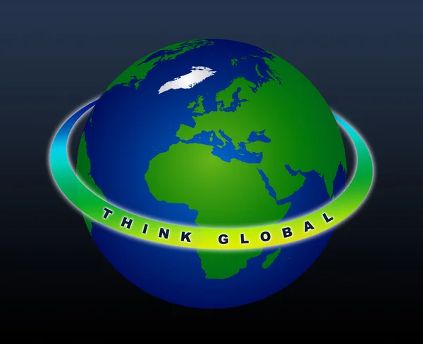 Planetjorden - think global — Stockfoto
