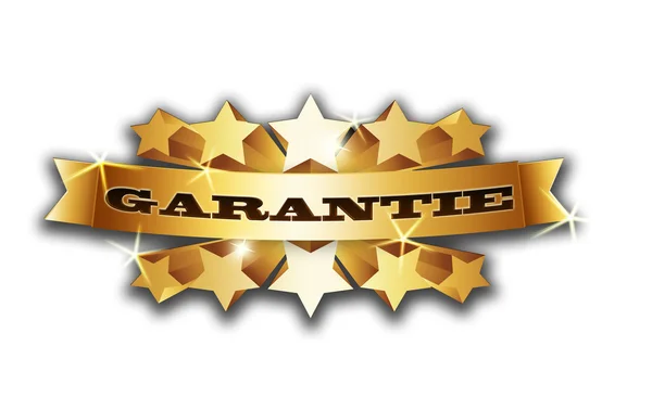Gyllene banner - garantie — Stockfoto